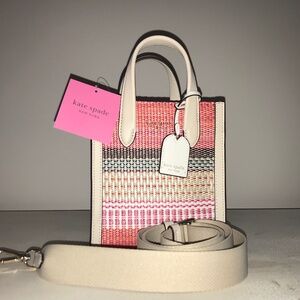 NWT Kate Spade woven pink multi-color cross body bag